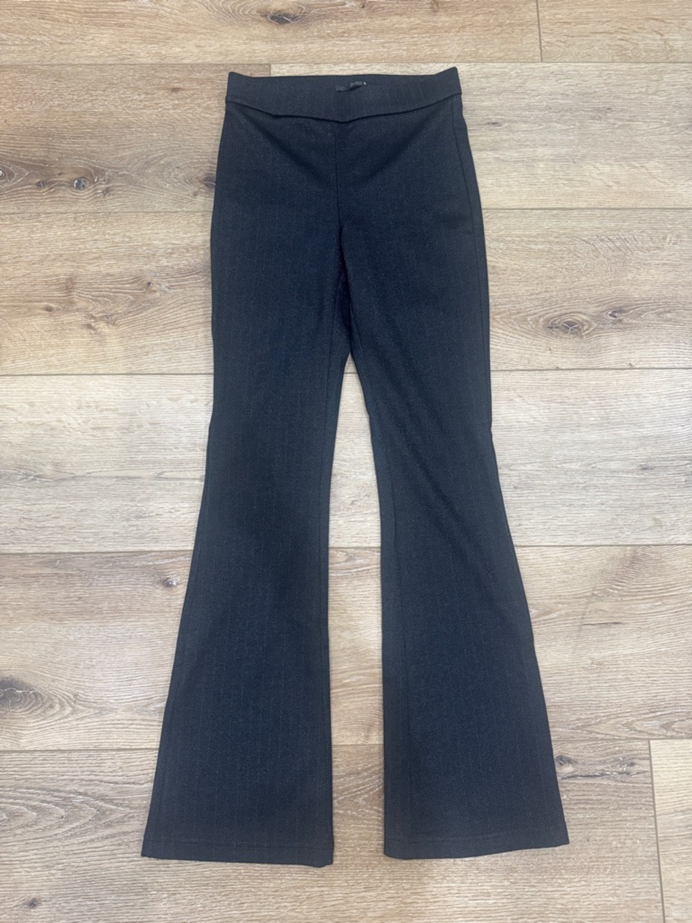 Zara Pinstripe Dark Grey Flare Bottoms